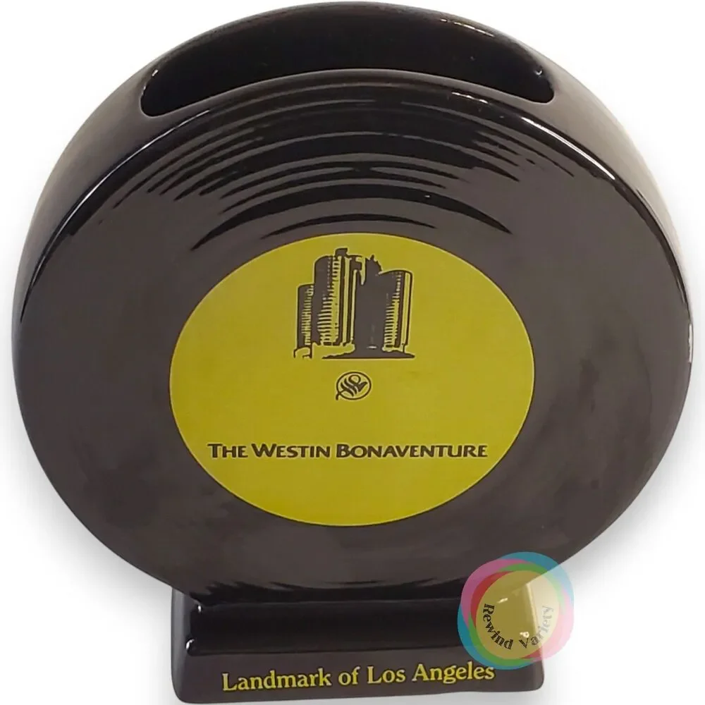 Vintage 1987 Westin Bonaventure Hotel Ceramic Record Vase LA Souvenir